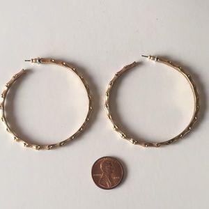 Large Gold Tone Hoop Earrings